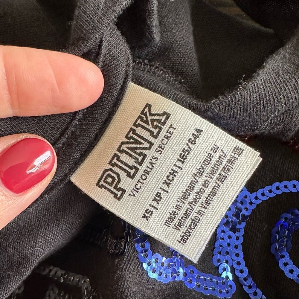 PINK Victoria’s Secret Red White & Blue MERICA Patriotic Sequin Tank Top - Picture 4 of 5